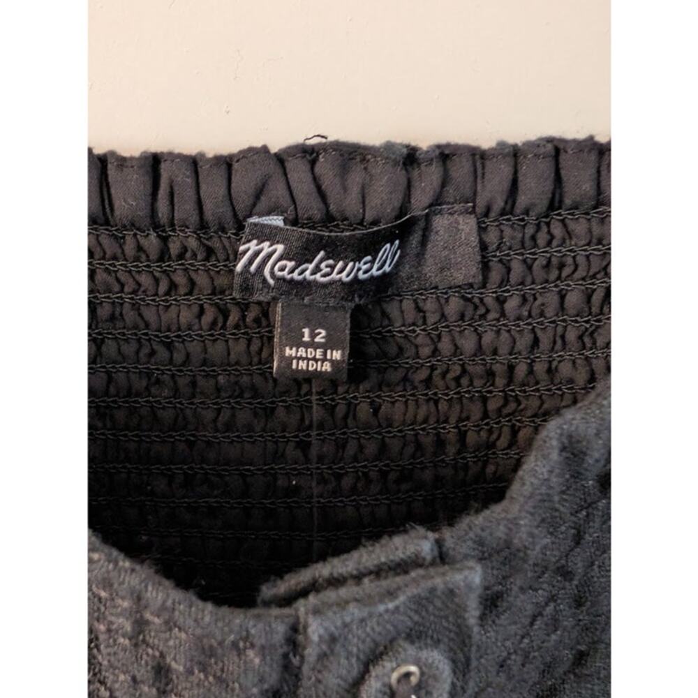 NWT Madewell 100% Linen Sweetheart Bralette Crop Top Black Size 12 Coastal - Picture 3 of 8